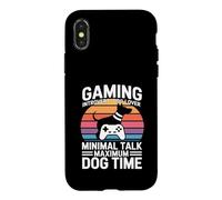 Custodia per iPhone X/XS Gioco introverso conversazione minima Tempo massimo del cane