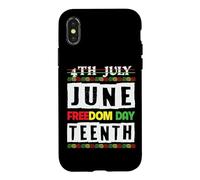 Custodia per iPhone X/XS Giugno 4 Luglio Giugno Freedom Day 1865 Uomini Donne Kid Fun
