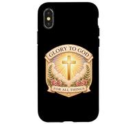 Custodia per iPhone X/XS Gloria cristiana a Dio per tutte le cose Gesù Cristo Donna