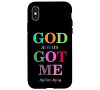 Custodia per iPhone X/XS God Always Got Me, My Peace My Joy Cool Quotes Graphic