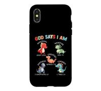 Custodia per iPhone X/XS God Says I Am Dinosaur Bible Verses