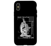Custodia per iPhone X/XS Godetevi le piccole cose nella vita microscopio microbiologia