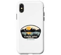 Custodia per iPhone X/XS Gola Fiammeggiante Reservoir Wyoming, WY Vacation Souvenir