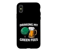 Custodia per iPhone X/XS Golfer Drinking My Green Fees Beer Humor