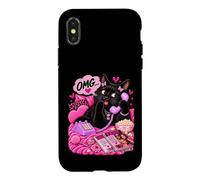 Custodia per iPhone X/XS Gossip Cats Purr-ty Y2K - Umorismo rosa