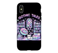 Custodia per iPhone X/XS Gothic Tales Pastel Library Cat - Lettore di vermi
