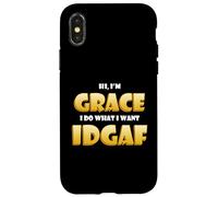 Custodia per iPhone X/XS Grace Joke IDGAF Meme Funny Halloween Costume For Gracie
