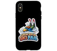 Custodia per iPhone X/XS Graceful Ski Fail Divertente Nuovo Sciatore Newbie Faceplant Sci