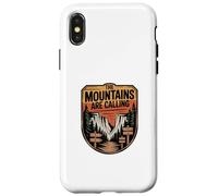 Custodia per iPhone X/XS Grafica del distintivo Wilderness, The Mountains Are Calling