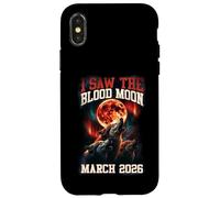 Custodia per iPhone X/XS Grafica retrò I Saw The Blood Moon 2026 Howling Wolves