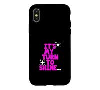 Custodia per iPhone X/XS Grafica rosa My Turn To Shine rosa