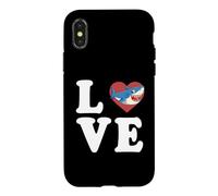 Custodia per iPhone X/XS Grafica Shark Love Spelled Out With Heart