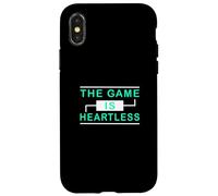 Custodia per iPhone X/XS Grafica verde acqua chiaro The Game Is Heartless Teal Aqua