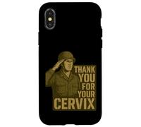 Custodia per iPhone X/XS GRAZIE PER IL TUO CERVIX - Retro Military Humor