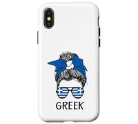 Custodia per iPhone X/XS Greek Girl Greek Heritage Greece Flag