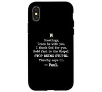 Custodia per iPhone X/XS Greetings Grace Be with You I Thank God for You Hold Fast