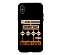 Custodia per iPhone X/XS Grind Finer Espresso Troubleshooting Flowchart Barista Humor