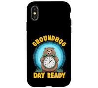 Custodia per iPhone X/XS Groundhog Day Ready Alarm Clock 2 febbraio
