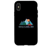 Custodia per iPhone X/XS Gull Lake, Brainard, Minnesota Vacation Souvenir Design
