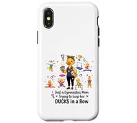 Custodia per iPhone X/XS Gymnastics Mom Funny Ducks Gymnastics Mama