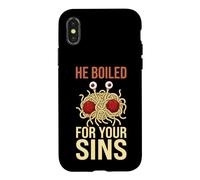 Custodia per iPhone X/XS Ha bollito per i tuoi peccati - Divertente meme volante Spaghetti Monster