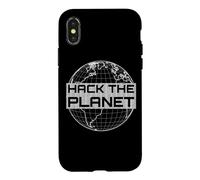 Custodia per iPhone X/XS Hack the Planet - Testo grigia per hacker e programmatori