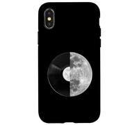 Custodia per iPhone X/XS Half Moon Vinyl Record Design - Music Lover Lunar Graphic