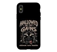 Custodia per iPhone X/XS Hallowed Be Thy Gains Sollevamento pesi Fitness USA Bodybuilder