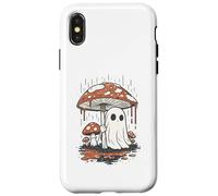 Custodia per iPhone X/XS Halloween Cottagecore Ghost Mushroom Forest Fall Rain