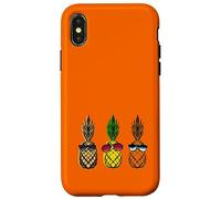 Custodia per iPhone X/XS Happy 3 amici occhiali da sole ananas caraibico party cocktail