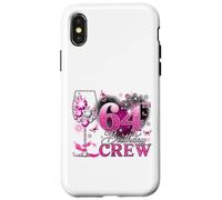 Custodia per iPhone X/XS Happy 64th Birthday Crew Pink Wine 64 Years Old Queen