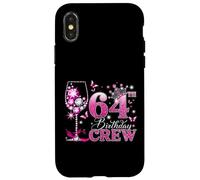 Custodia per iPhone X/XS Happy 64th Birthday Crew Pink Wine 64 Years Old Queen