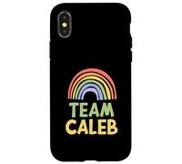 Custodia per iPhone X/XS Happy Colorful Team Caleb Rainbow Pride Green Yellow