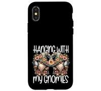 Custodia per iPhone X/XS Happy Easter Graphic For Women And Kids Floral Spring Gnomes