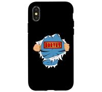 Custodia per iPhone X/XS Harvey First Name Superhero For Boys Named Harvey