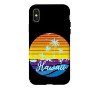 Custodia per iPhone X/XS Hawaii Vintage Sunset Surfer Souvenir