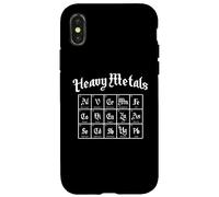 Custodia per iPhone X/XS Heavy Metals Elementi Tavolo Divertente Scienza Umorismo Musica Rock