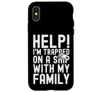Custodia per iPhone X/XS Help I'm Trapped On A Ship With My Family Funny Cruise