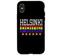 Custodia per iPhone X/XS Helsinki Pride Finlandia Gay Lesbiche Queer LGBT Bandiera Arcobaleno