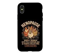 Custodia per iPhone X/XS Henopause Divertente Pollo Signora Backyard Farming Hobby