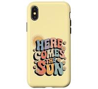 Custodia per iPhone X/XS Here Comes The Sun Retro Flower Spring Happy Summer