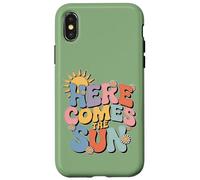 Custodia per iPhone X/XS Here Comes The Sun Retro Flower Spring Happy Summer