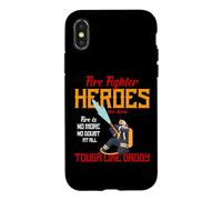 Custodia per iPhone X/XS Heroes Are Born Tough Like Daddy Proud Firefighters For Dad