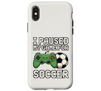 Custodia per iPhone X/XS Ho messo in pausa il mio gioco per il calcio divertente 8-Bit Pixel Art Gamer