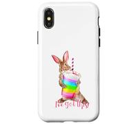 Custodia per iPhone X/XS Ho questo simpatico frullato motivazionale a forma di coniglietto arcobaleno