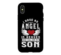 Custodia per iPhone X/XS Ho un angelo in cielo e lo chiamo mio figlio ricordo