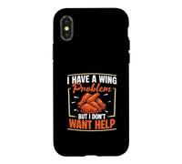 Custodia per iPhone X/XS Ho un problema con le ali ma non voglio aiuto Chicken Wing Fan