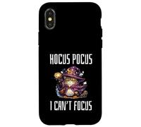 Custodia per iPhone X/XS Hocus Pocus I Can't Focus Funny ADHD Cat Saying Humor
