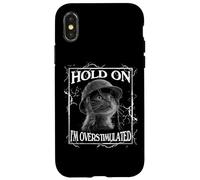 Custodia per iPhone X/XS Hold on I'm Overstimulated Funny Cat Dramatic Lightning Band