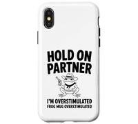 Custodia per iPhone X/XS Hold On Partner Im Overstimulated Weirdcore Cowboy Frog Meme